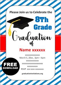 Free Printable 8th Grade Graduation Invitations Templates Graduation ...