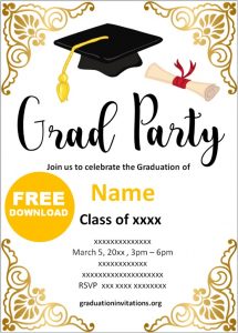 Free Printable College graduation invitations Templates Graduation ...