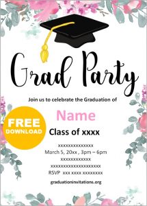 Free Printable College graduation invitations Templates Graduation ...