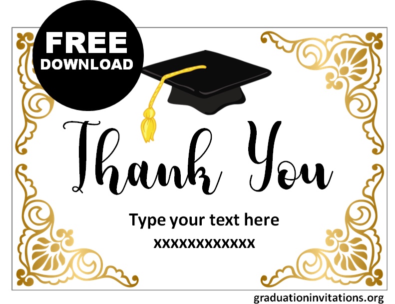 Free Printable Graduation Thank You Cards Templates Graduation Invitations