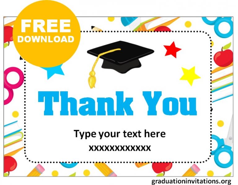 Free Printable Graduation Thank You Cards Templates Graduation Invitations