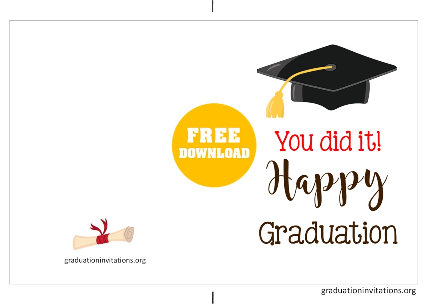 Free Printable Graduation Cards Templates Graduation Invitations