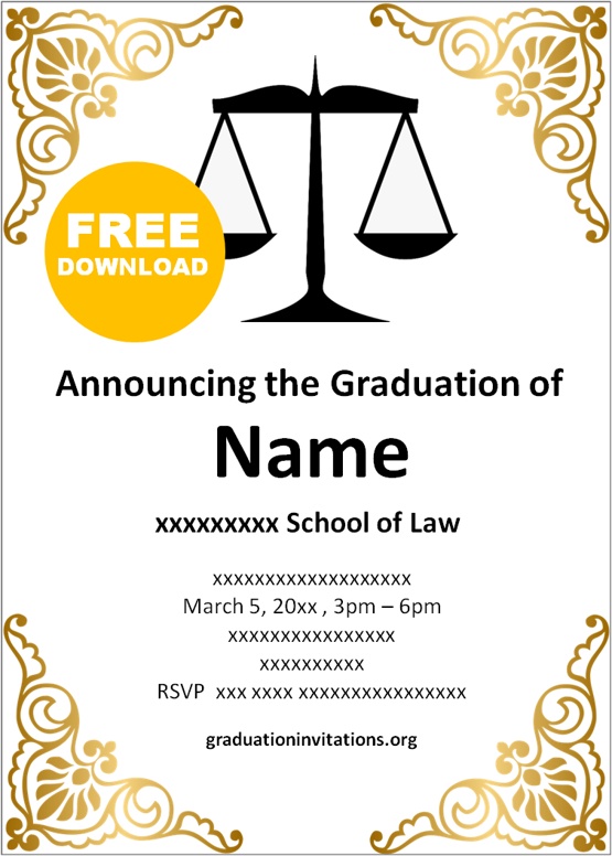 Law Graduation Invitations