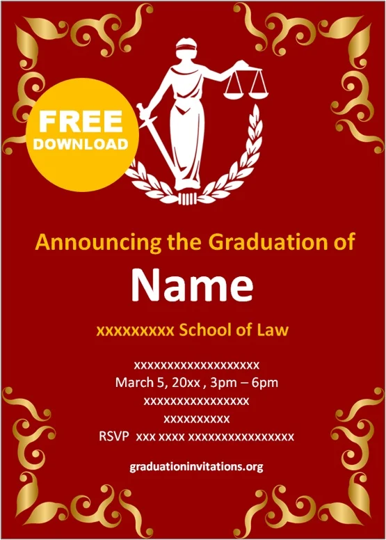 Free Printable Law Graduation Invitations