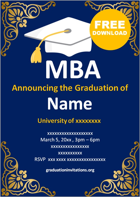 MBA Graduation Invitations Templates