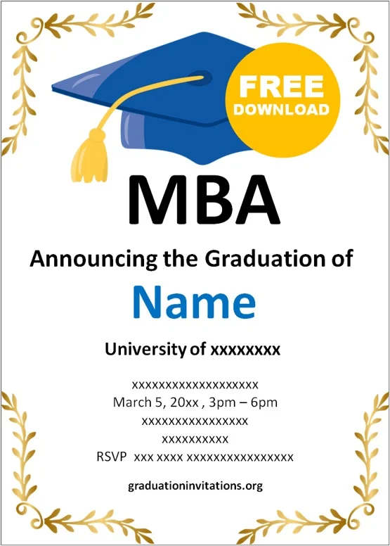 MBA graduation invitations ideas