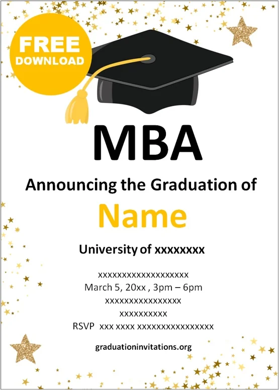 MBA graduation invitations templates