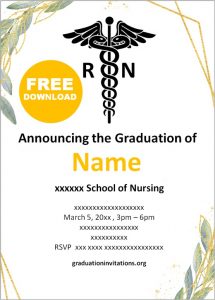 Free Printable Nursing Graduation Invitations Templates Graduation