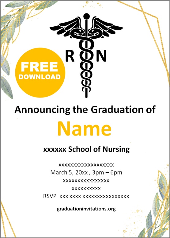 Free Printable Nursing Graduation Invitations Templates Graduation 