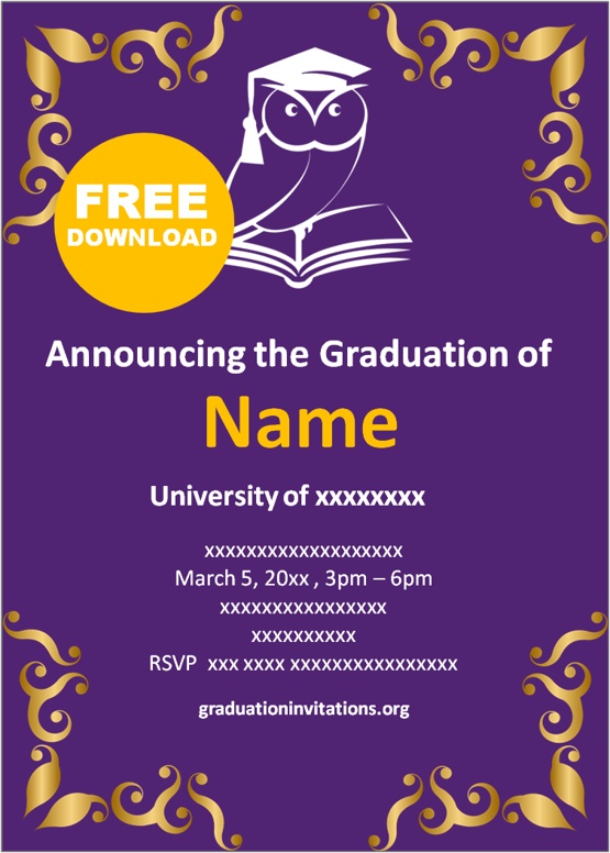 Free Printable Pedagogy Graduation Invitations