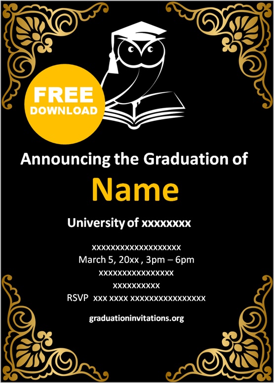 Free Printable Pedagogy Graduation Invitations Templates Graduation ...