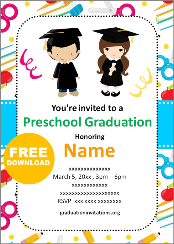 Free Printable Kindergarten Graduation Invitation Templates