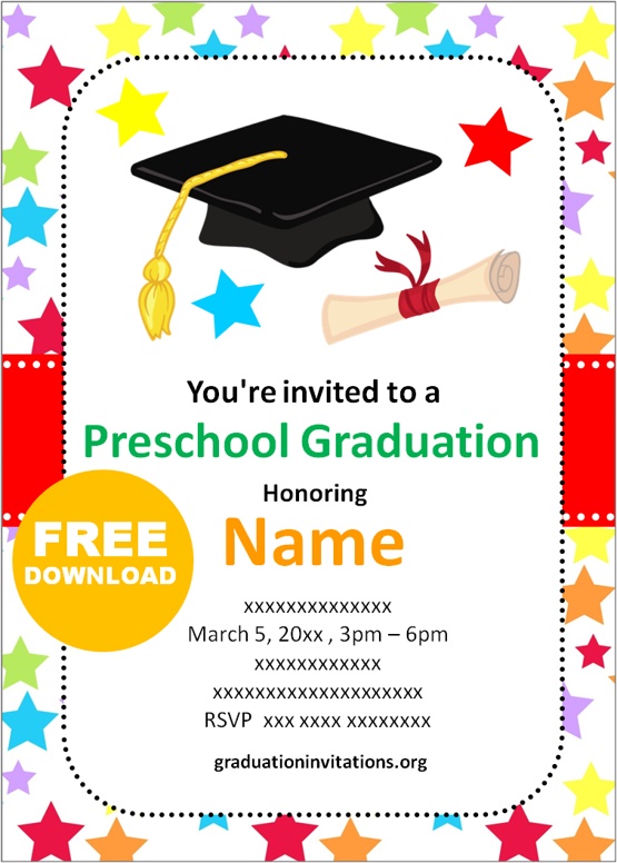 Free Printable Preschool Graduation Invitations Templates Graduation Invitations
