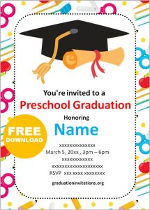 Free Printable Preschool Graduation Invitations Templates Graduation ...