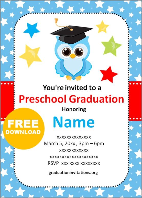 Free Printable Preschool Graduation Invitation Templates